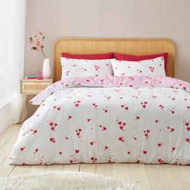 Catherine Lansfield Seersucker Heart Bedding Set