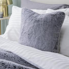 Habitat Faux Fur Tipped Cushion - 43x43cm