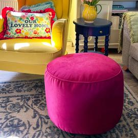 rucomfy Velvet Pouffe - Pink