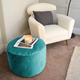 rucomfy Velvet Pouffe - Turquoise
