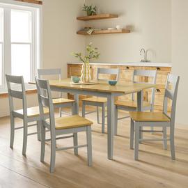 Argos Home Chicago Extending Grey Dining Table & 6 Chairs