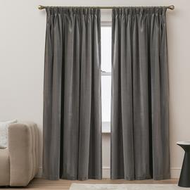 Argos Home Blackout Pencil Pleat Curtain - Grey