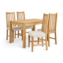 Habitat Clifton Natural Dining Table & 4 Oak Chairs