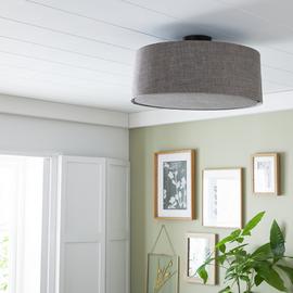 Habitat Metal Flush Ceiling Light - Black & Grey