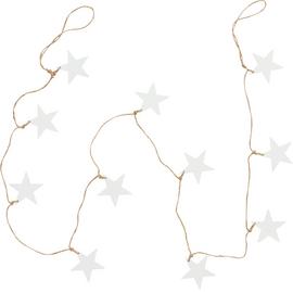 Habitat White Wood Star Garland