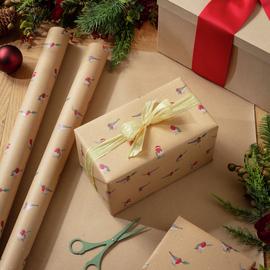 Argos Home 3 Rolls Robin Wrapping Paper