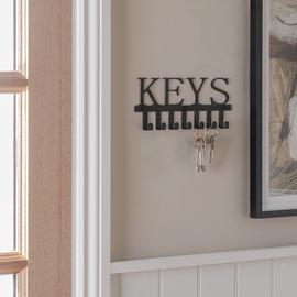 Argos Home 7 Piece Metal Key Hooks - Black