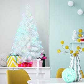 Argos Home 3ft Fibre Optic Small Christmas Tree - White