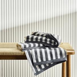 Habitat Grey Stripe 2 Pack Hand Towel