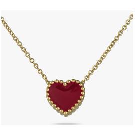Revere Sterling Silver Fuchsia Enamel Heart Necklace