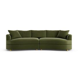 Habitat Sacha Velvet 4 Seater Sofa - Moss Green - Ash Leg