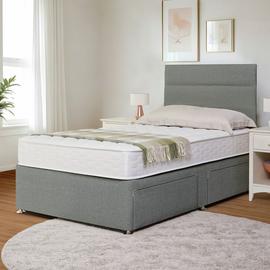 Argos Home Elmdon Deep Ortho Single 2 Drawer Divan Bed- Grey