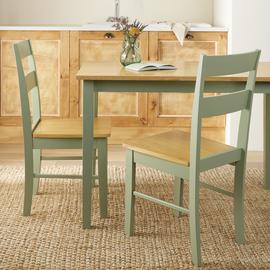 Argos Home Chicago Pair of Solid Wood Dining Chairs - Sage
