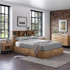 Julian Bowen Bali Kingsize Wooden Ottoman Bed - Oak