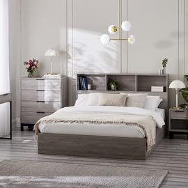 Julian Bowen Bali Single Wooden Ottoman Bed - Grey