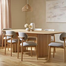 Habitat Crishel Oak Dining Table & 6 Natural Chairs