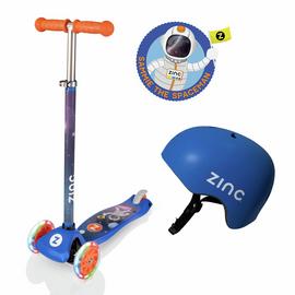Zinc Combo: 3 Wheel Scooter & Helmet
