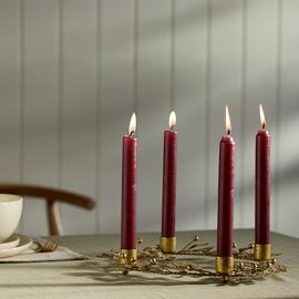 Argos Home Winter Floral Taper Candles - Pack of 2