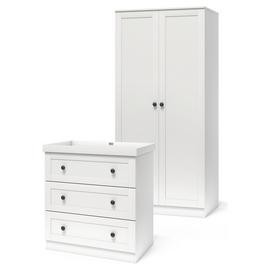 Silver Cross Bromley 2 Piece 2 Door Wardrobe Set - White