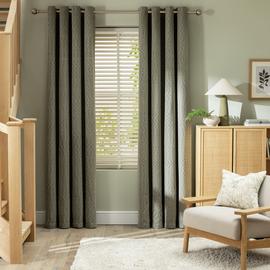 Habitat Boucle Plain Blackout Lined Eyelet Curtains
