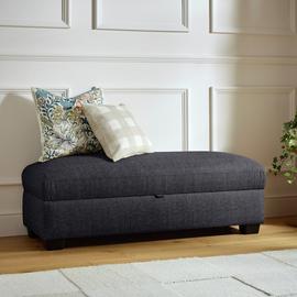 Argos Home Lisbon Fabric Storage Footstool - Charcoal