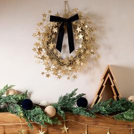 Habitat Gold Star Christmas Wreath