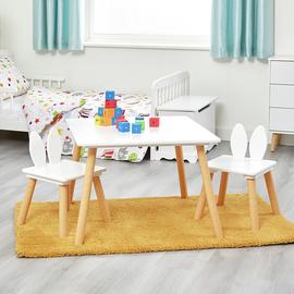 Liberty House Bunny Nursey Table and Chair Set - White