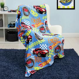 Hot Wheels Fleece Throw - Blue - 100x150cm