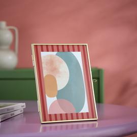Habitat Pink & Red Stripe Metal Frame - 5x7"