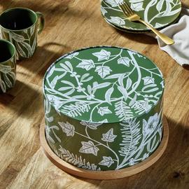 Habitat Floral Cake Tin and Board - Green