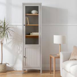 Habitat Bournemouth Single Door Bookcase Cabinet - Grey