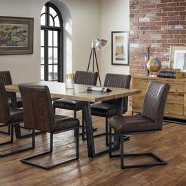 Julian Bowen Pair of Faux Leather Dining Chairs - Brown