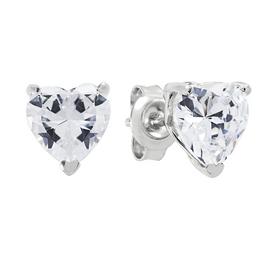 Revere Sterling Silver Heart Cut Cubic Zirconia Earrings
