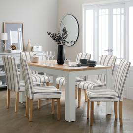 Argos Home Preston Extend Grey Dining Table & 6 White Chairs