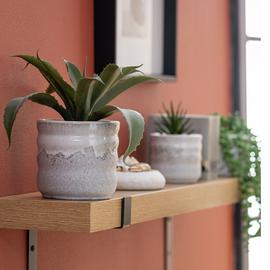 Habitat Medium Reactive Glaze Ceramic Planter - Grey