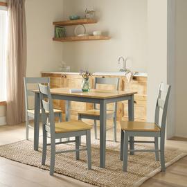 Argos Home Chicago Grey Dining Table & 4 Grey Chairs