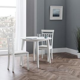 Julian Bowen Coast White Dining Table & 2 White Chairs