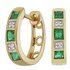 Revere 9ct Yellow Gold Emerald and Diamond Hoop Earrings
