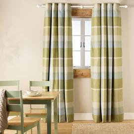 Argos Home Check Blackout Eyelet Curtain - Green