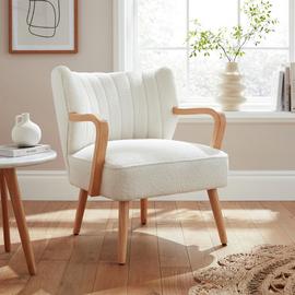 GFW Enzo Boucle Teddy Accent Chair - Natural