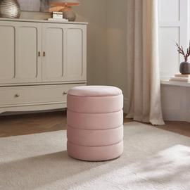 GFW Klara Velvet Storage Footstool - Pink