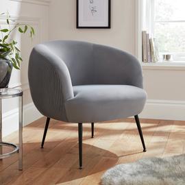 GFW Amelle Pleated Velvet Accent Chair- Grey
