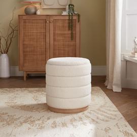 GFW Otis Boucle Storage Ottoman - Cream