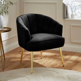 GFW Pettine Velvet Accent Chair - Black