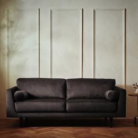 Habitat Jacob Velvet 3 Seater Sofa - Chocolate