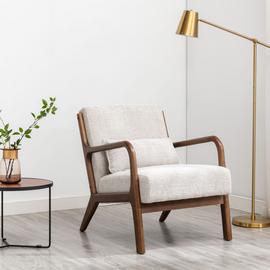 Kyoto Leah Fabric Accent Chair - Natural