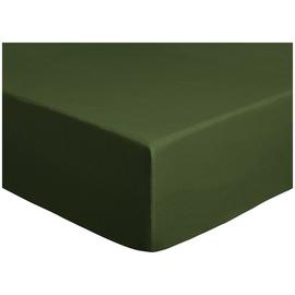 Habitat Cotton Brushed Plain Green Fitted Sheet - King size