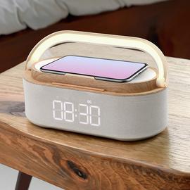 Menkind T309 10W Wireless Speaker Alarm Clock - Grey