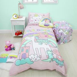 Peppa Pig Bedtime Panel Pink Kids Bedding Set