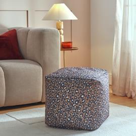 Argos Home Thea Fabric Pouffe - Leopard Print